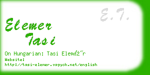 elemer tasi business card